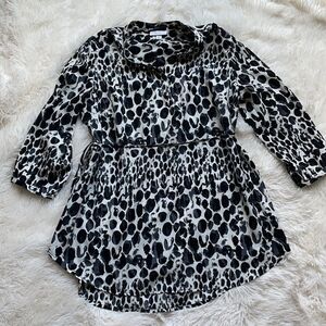 Liz Lange Maternity For Target Black and White Silk Top Shirt Blouse